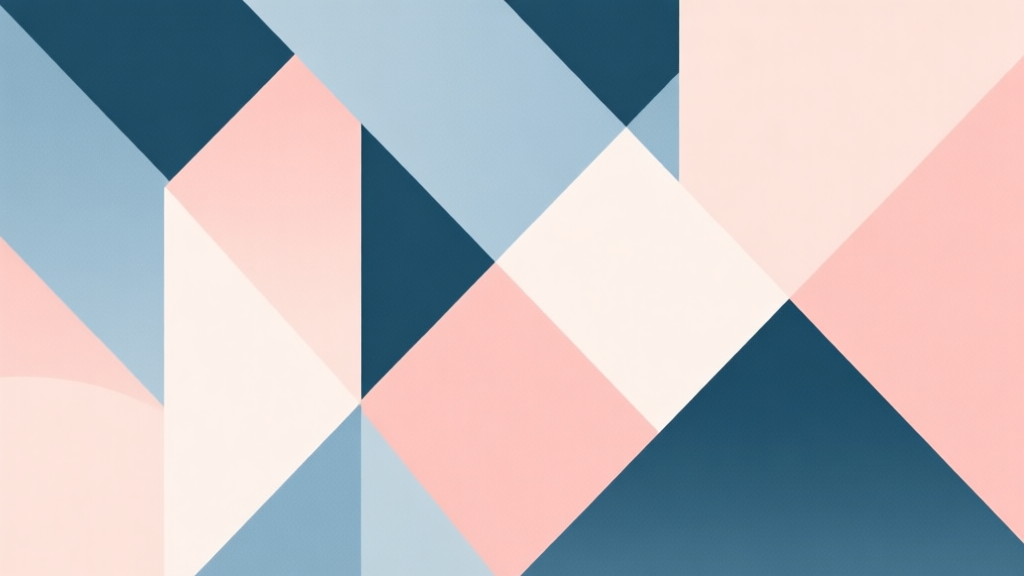 Abstract geometric composition with overlapping shapes, soft pastel colors, modern minimal style, professional business concept illustration high quality illustration, detailed, 16:9