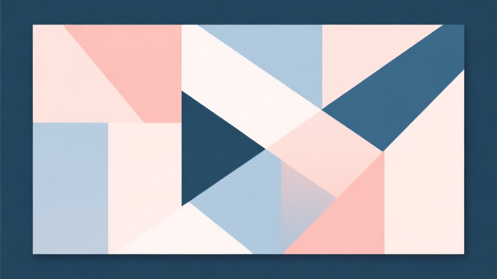 Abstract geometric composition with overlapping shapes, soft pastel colors, modern minimal style, professional business concept illustration high quality illustration, detailed, 16:9