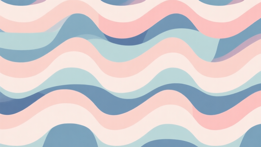 Abstract geometric composition with overlapping shapes forming a rhythmic wave pattern, soft pastel colors, modern minimal style, professional game pattern analysis concept illustration high quality illustration, detailed, 16:9