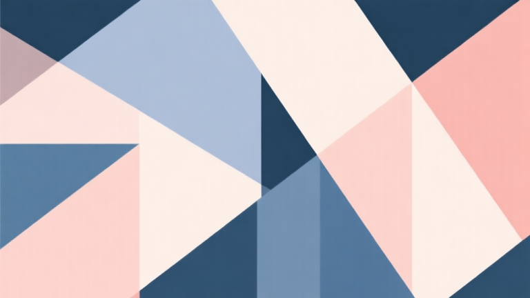 自动生成图片: Abstract geometric composition with overlapping shapes, soft pastel colors, modern minimal style, professional business concept illustration high quality illustration, detailed, 16:9