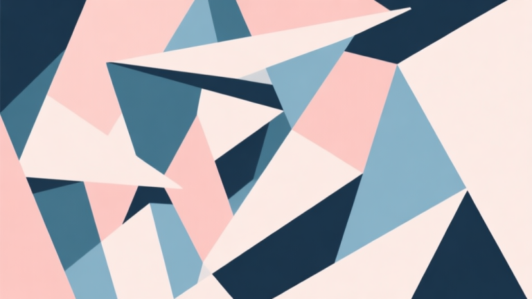 自动生成图片: Abstract geometric composition with overlapping shapes representing chaos and order, soft pastel colors, modern minimal style, professional problem-solving concept illustration high quality illustration, detailed, 16:9
