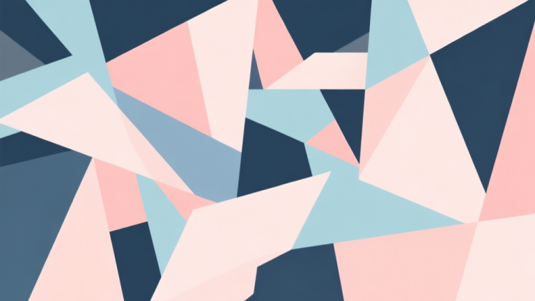 自动生成图片: Abstract geometric composition with overlapping shapes representing chaos and order, soft pastel colors, modern minimal style, professional gaming concept illustration high quality illustration, detailed, 16:9