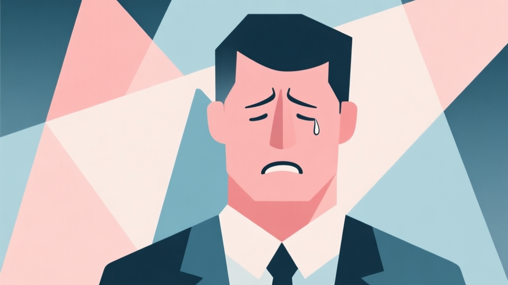 Abstract geometric composition with overlapping shapes representing frustration and confusion, soft pastel colors, modern minimal style, professional business concept illustration high quality illustration, detailed, 16:9