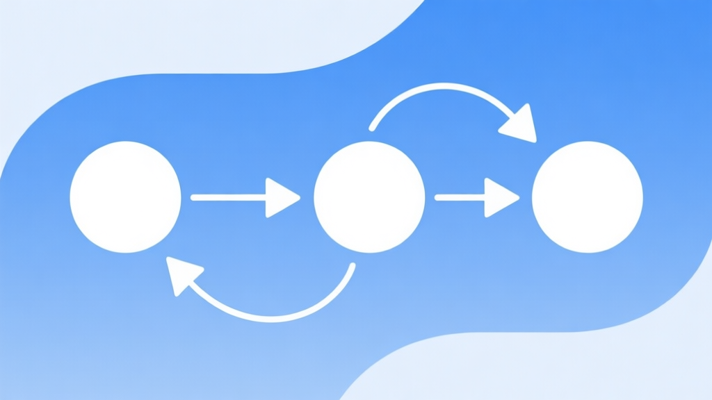 Simple flowchart illustration with connected circles and arrows representing failure points, light blue and white color scheme, clean minimal design, business presentation style high quality illustration, detailed, 16:9